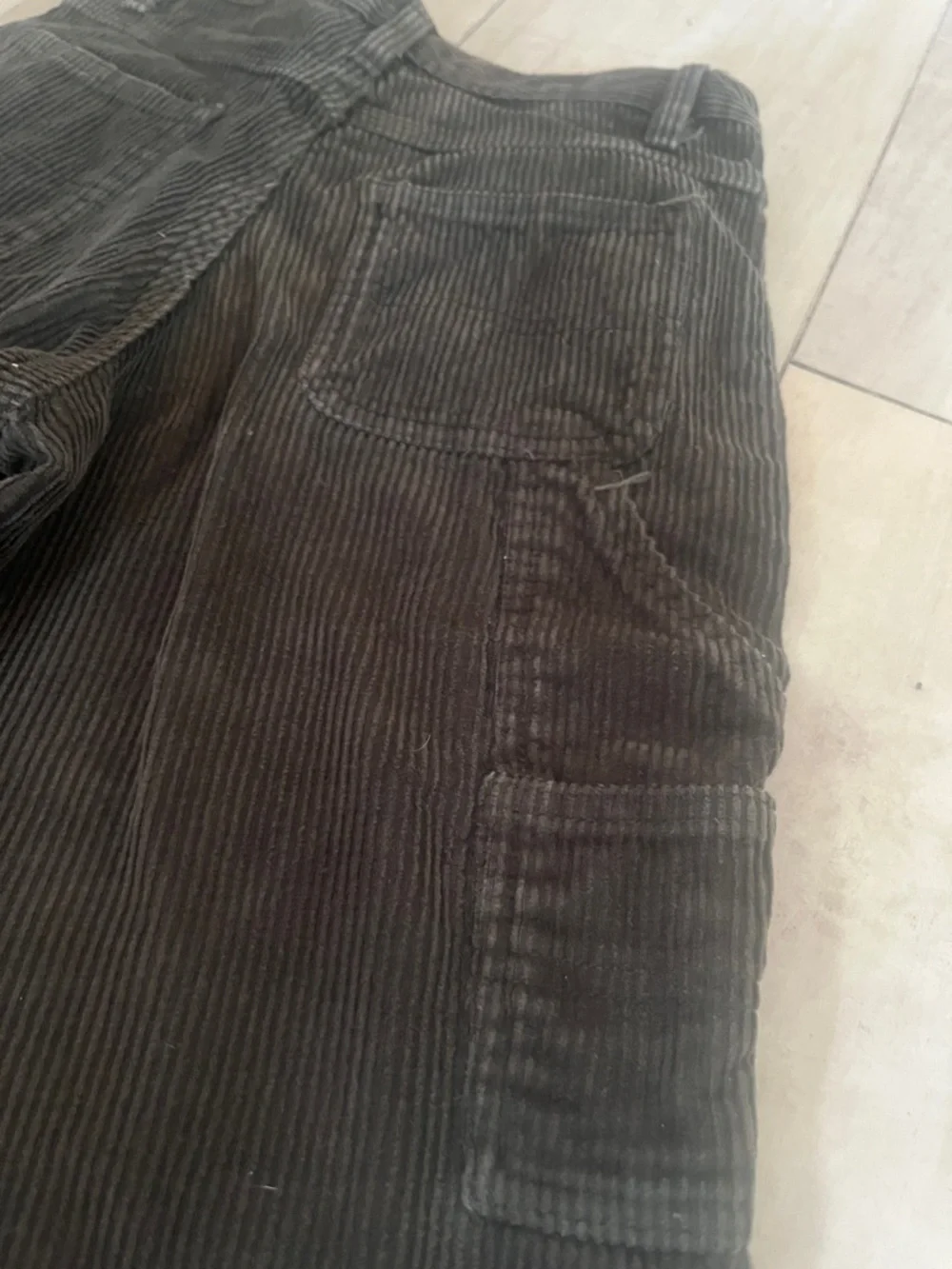 The Children's Place Dark Green Corduroy  carpenter pants with Old Navy plaid - Picture 7 of 11